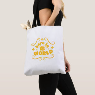 Here is the world tote bag