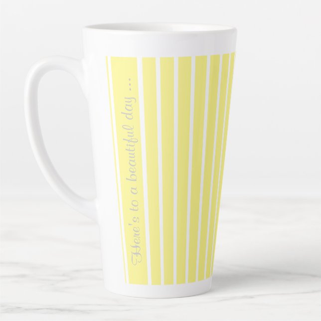 Here is to a beautiful day yellow latte mug (Left)