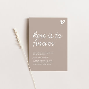 Here is To Forever Engagement Party Invite