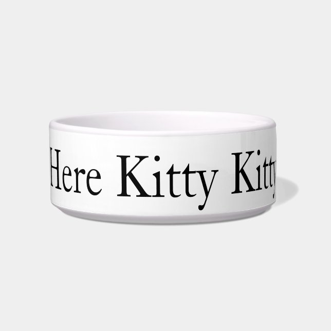 Here Kitty Kitty Medium Pet Bowl (Front)
