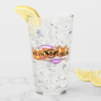 Here Live Dragons Shaker Glass