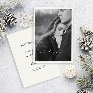 Here   Romantic Photo Wedding Save the Date Invitation