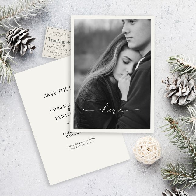 Here | Romantic Photo Wedding Save the Date Invitation (Not a place. A person.)