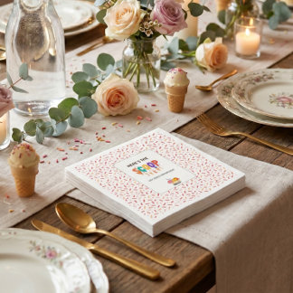 Here,s the scoop Viral Aesthetic Modern Birthday Napkin