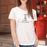 Here’s to Fools Who Dream Bold Chic Typography T-Shirt<br><div class="desc">“Here’s to the fools who dream.” Be one of those who always lets their optimism control their vision and aspirations. This stark, modern, graphic, minimalist t-shirt combines bold, san-serif typography with handwritten calligraphy script, all in black and white. Great inspirational quote to inspire you all day long. Wonderful way to...</div>