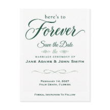 Here’s to Forever Elegant Green Save the Date