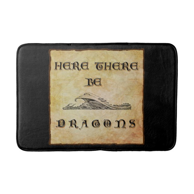 Here There Be Dragons Bath Mat (Front)