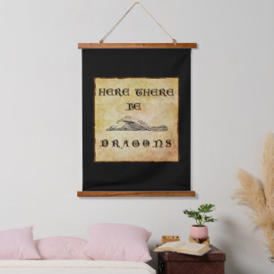 Here There Be Dragons Hanging Tapestry