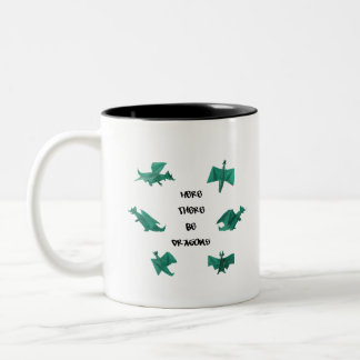Here There Be Dragons Two-Tone Coffee Mug