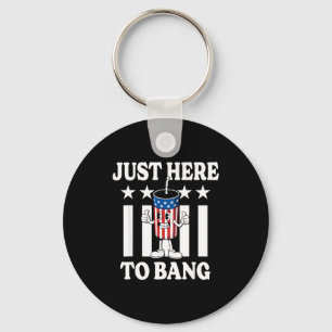 Here to bang funny patriotic 4th of july firework key ring
