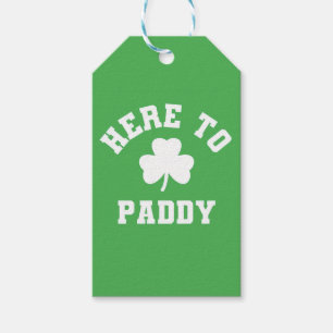 Here to Paddy Funny St Patrick's Day Shamrock  Gift Tags