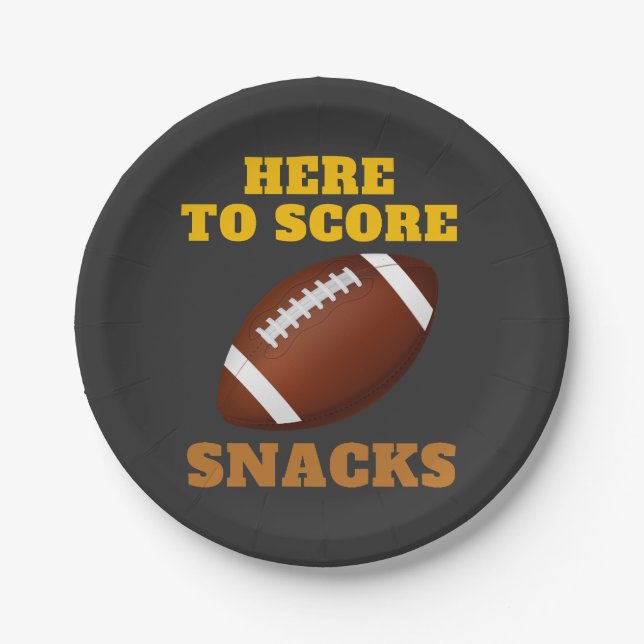 Here To Score Snacks Paper Plate (Front)