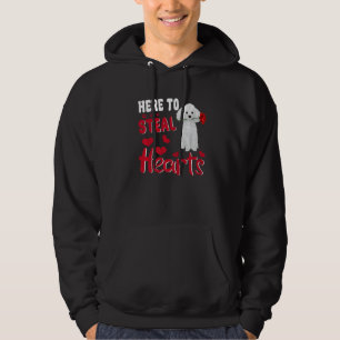 Here To Steal Hearts Funny Toy Poodle Dog Valentin Hoodie