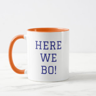 Here We Bo! Football Fan Mug – Blue & Orange