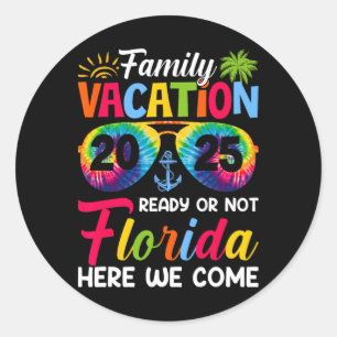 Here We Come Family Vacation Florida 2025 Bonding Classic Round Sticker