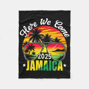 Here We Come Jamaica 2025 Family Vacation Travel M Fleece Blanket