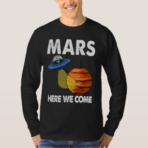 Here We Come Mars Youth Space Tees Red Mars Planet