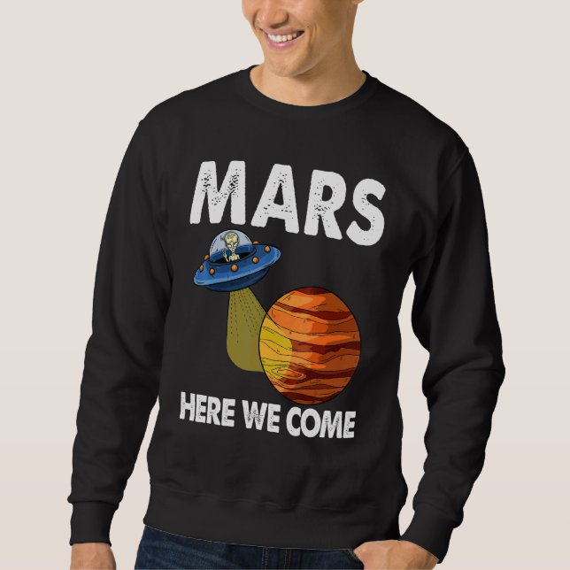Here We Come Mars Youth Space Tees Red Mars Planet (Front)