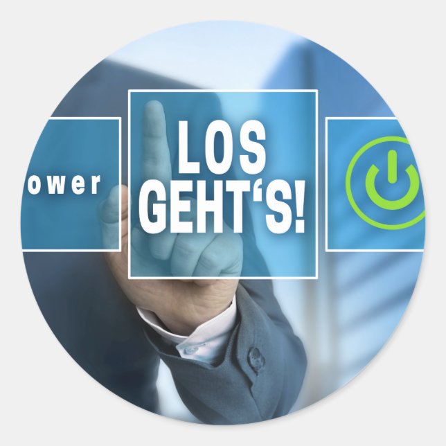 Here we go (german los gehts) touchscreen concept classic round sticker (Front)