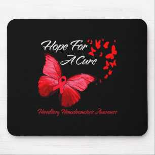 Hereditary Hemochromatosis Awareness Butterfly Red Mouse Pad