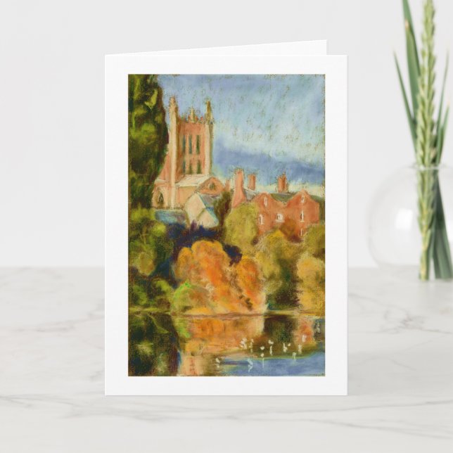 Hereford Cathedral Blank Greeting Card (Front)