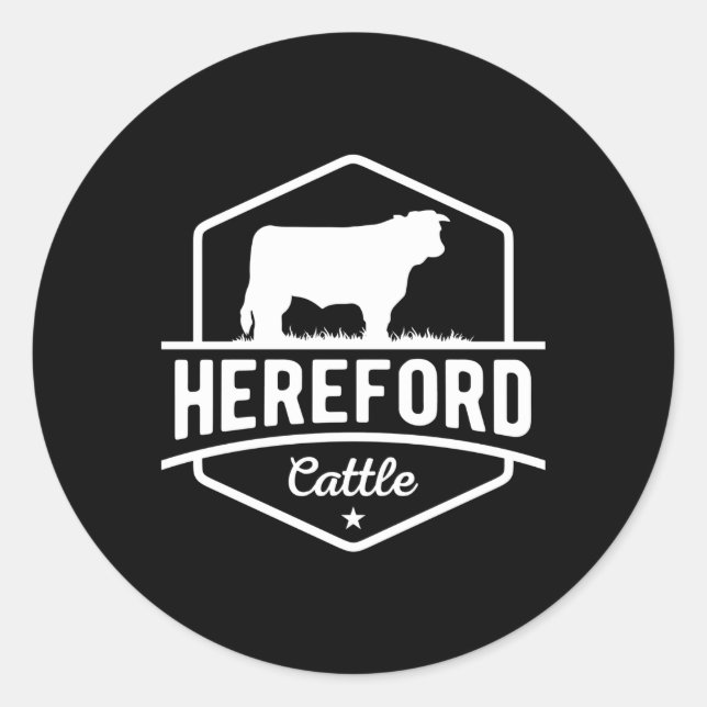 Hereford Cattle Hereford Cow For Cattle Farmer Classic Round Sticker (Front)