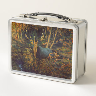 Hereford Cow & Cute Calf in Summer Pasture Metal Lunch Box