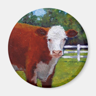 HEREFORD HEIFER COW ART MAGNET
