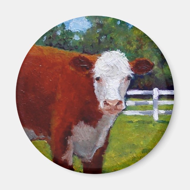 HEREFORD HEIFER COW ART MAGNET (Front)