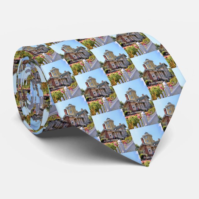 Hereford Inlet Lighthouse, New Jersey Mens Tie (Rolled)
