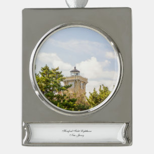 Hereford Inlet Lighthouse Silver Plated Banner Ornament