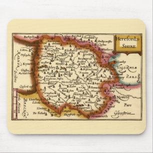 Herefordshire County England Old Antiquarian Map Mouse Pad