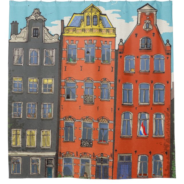 Herengracht Canal Amsterdam Netherlands Shower Curtain (Front)