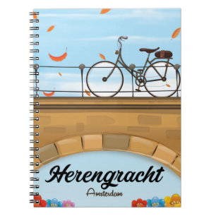 Herengracht Canal Amsterdam Travel poster Notebook