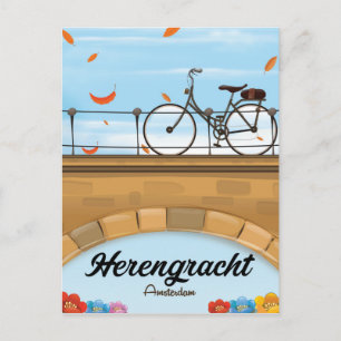 Herengracht Canal Amsterdam Travel poster Postcard