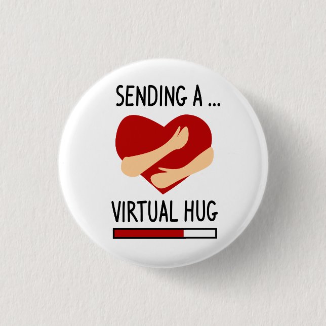 Here's a Virtual Hug 3 Cm Round Badge (Front)