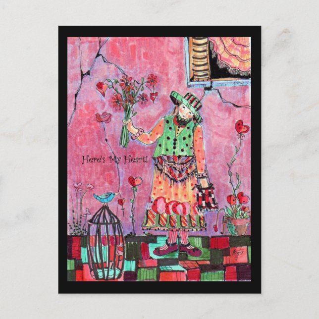 Here's My Heart Postcard (Front)