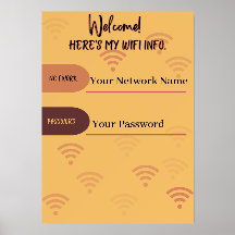 Here's my WiFi (orange) Wood Block, Matte Print
