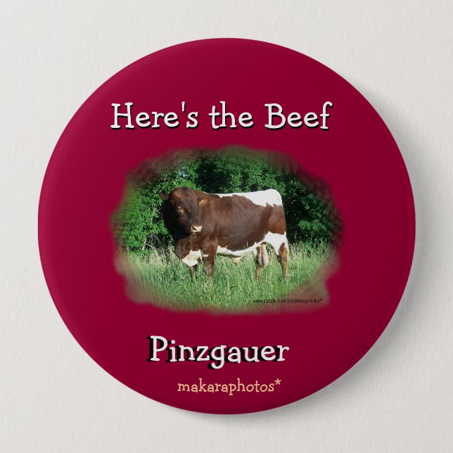 Here's the Beef Pin-customise 10 Cm Round Badge (Front)