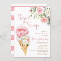 Here's the Scoop Baby Shower (Girl) Invitation