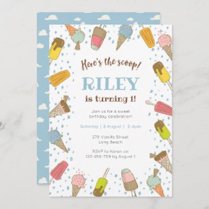 Here's the scoop Ice cream birthday invitation