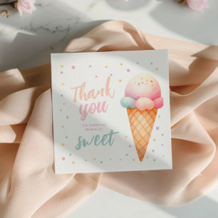 Here's The Scoop Ice Cream Birthday Party Napkin