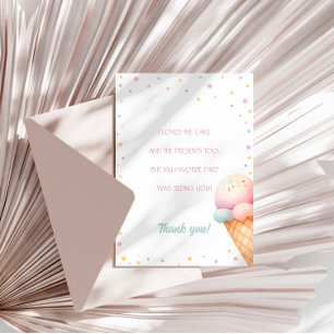 Here's The Scoop Ice Cream Birthday Thank You Card