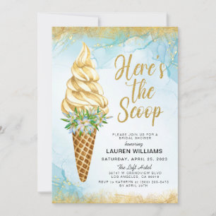 Here's the Scoop Ice Cream Bridal Shower Invitatio Invitation