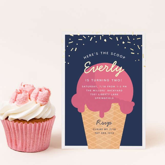 Here's The Scoop Ice Cream Cone Kid Birthday Party (Creator Uploaded)