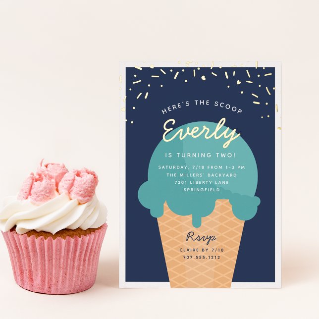 Here's The Scoop Ice Cream Cone Kid Birthday Party (Creator Uploaded)