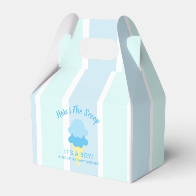 Here's The Scoop Ice Cream Summer Baby Shower Favour Box (Front Side)