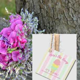 Here's The Scoop Ice Cream Summer Baby Shower Favour Tags