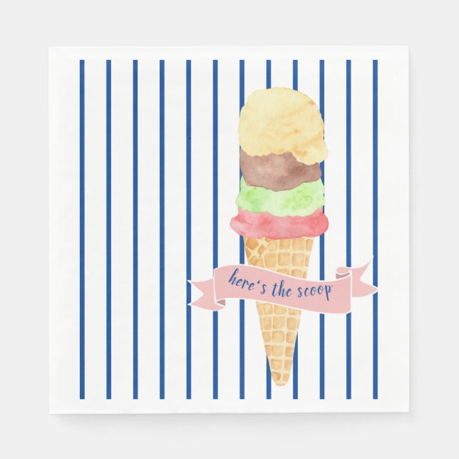 Here's The Scoop Paper Napkin (Front)