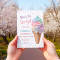 Here's the Scoop Pastel Pink Ice Cream Birthday